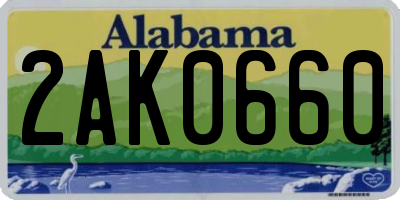 AL license plate 2AK0660