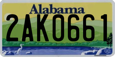 AL license plate 2AK0661