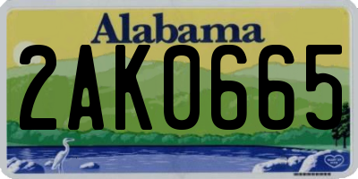 AL license plate 2AK0665