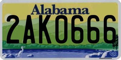 AL license plate 2AK0666