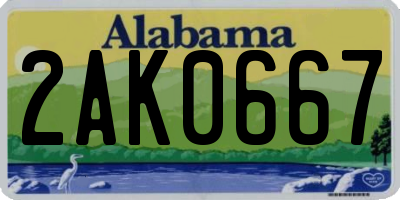 AL license plate 2AK0667