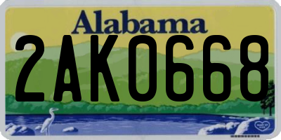 AL license plate 2AK0668