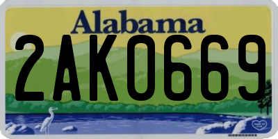 AL license plate 2AK0669
