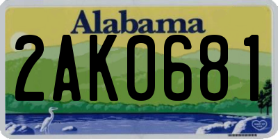 AL license plate 2AK0681