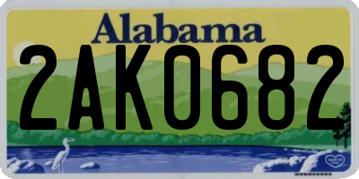 AL license plate 2AK0682