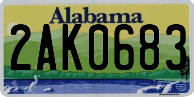AL license plate 2AK0683