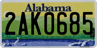 AL license plate 2AK0685