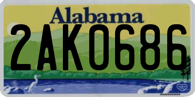 AL license plate 2AK0686