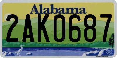 AL license plate 2AK0687
