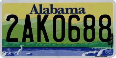 AL license plate 2AK0688