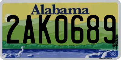 AL license plate 2AK0689