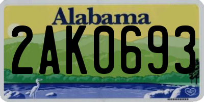 AL license plate 2AK0693
