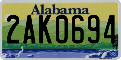 AL license plate 2AK0694