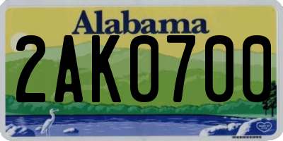 AL license plate 2AK0700