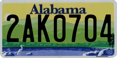 AL license plate 2AK0704