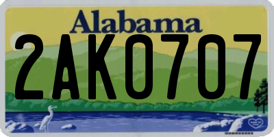 AL license plate 2AK0707