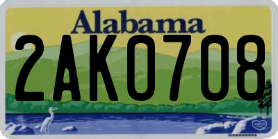 AL license plate 2AK0708