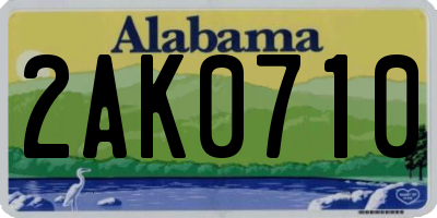 AL license plate 2AK0710