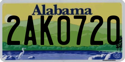 AL license plate 2AK0720