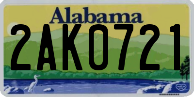 AL license plate 2AK0721