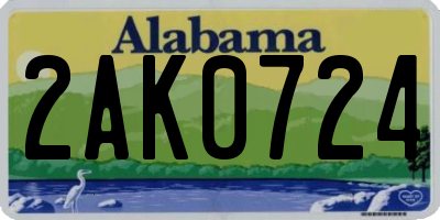 AL license plate 2AK0724