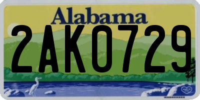 AL license plate 2AK0729
