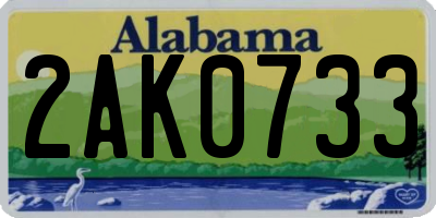 AL license plate 2AK0733