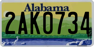 AL license plate 2AK0734
