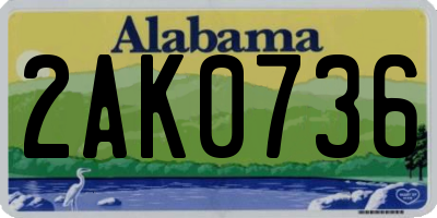 AL license plate 2AK0736