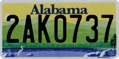 AL license plate 2AK0737