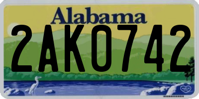 AL license plate 2AK0742