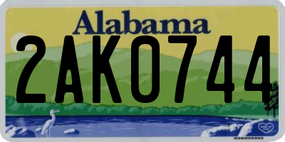 AL license plate 2AK0744