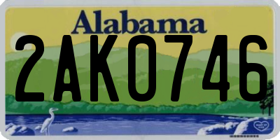 AL license plate 2AK0746