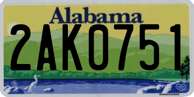 AL license plate 2AK0751