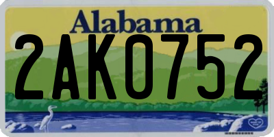 AL license plate 2AK0752