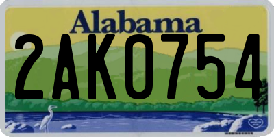 AL license plate 2AK0754