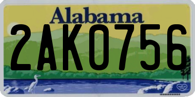 AL license plate 2AK0756