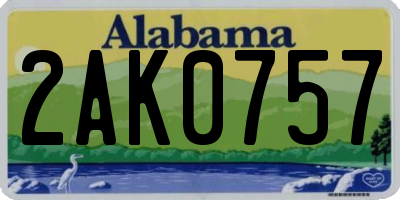 AL license plate 2AK0757