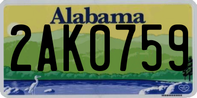 AL license plate 2AK0759