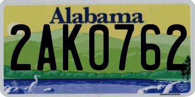AL license plate 2AK0762
