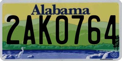 AL license plate 2AK0764