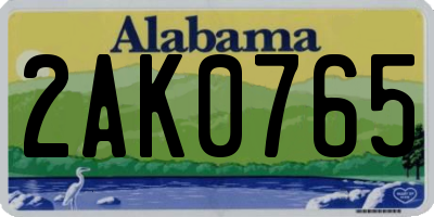 AL license plate 2AK0765