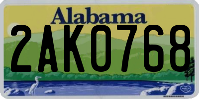 AL license plate 2AK0768