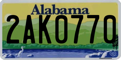 AL license plate 2AK0770