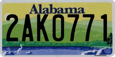 AL license plate 2AK0771