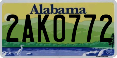 AL license plate 2AK0772