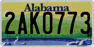 AL license plate 2AK0773