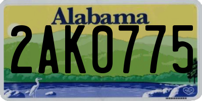 AL license plate 2AK0775
