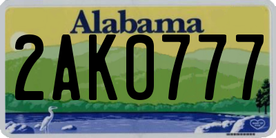 AL license plate 2AK0777