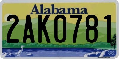 AL license plate 2AK0781